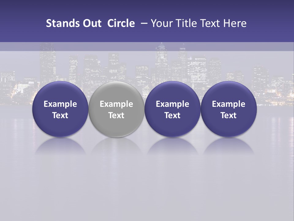 A City At Night With The Lights On Is Reflected In The Water PowerPoint Template