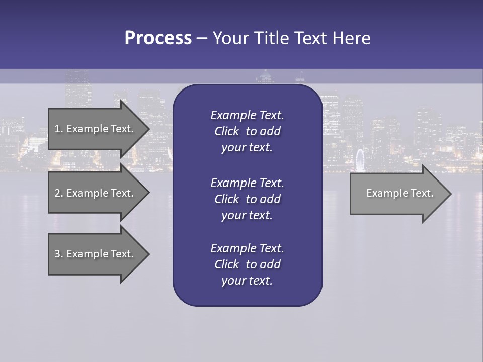 A City At Night With The Lights On Is Reflected In The Water PowerPoint Template
