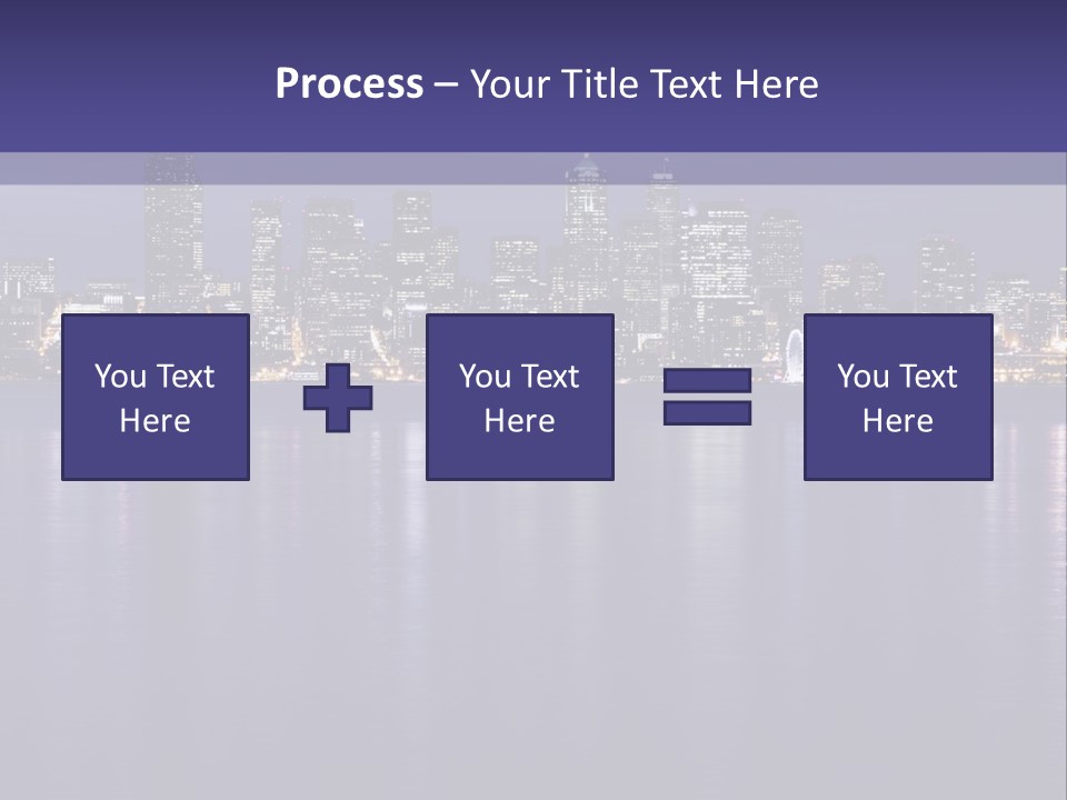 A City At Night With The Lights On Is Reflected In The Water PowerPoint Template