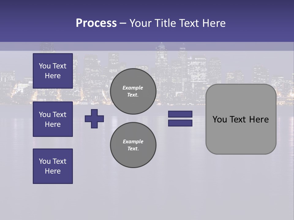 A City At Night With The Lights On Is Reflected In The Water PowerPoint Template