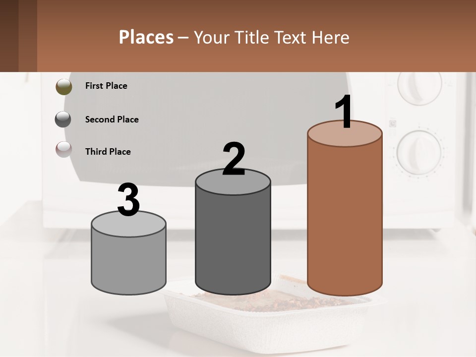 A White Microwave Oven Sitting On Top Of A Counter PowerPoint Template