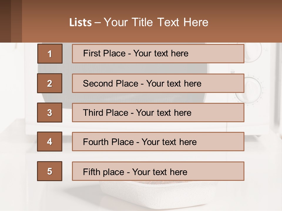 A White Microwave Oven Sitting On Top Of A Counter PowerPoint Template