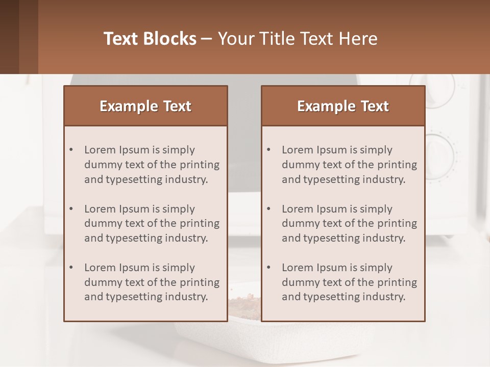 A White Microwave Oven Sitting On Top Of A Counter PowerPoint Template
