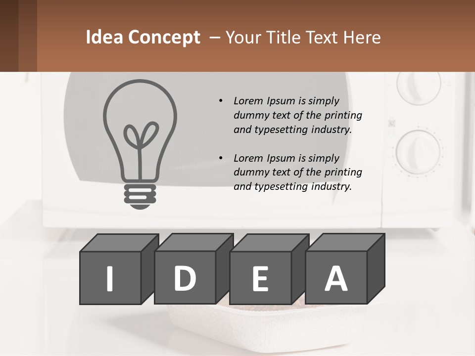 A White Microwave Oven Sitting On Top Of A Counter PowerPoint Template