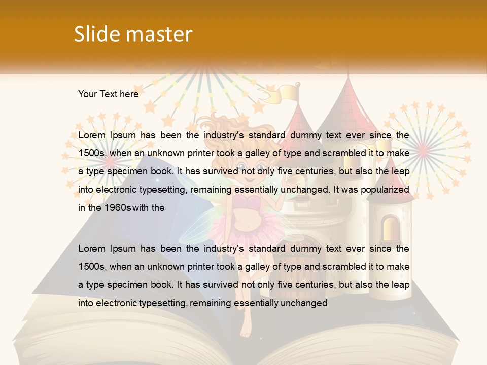 A Fairy Reading A Book With Fireworks In The Background PowerPoint Template