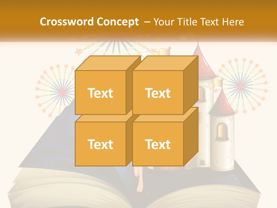 A Fairy Reading A Book With Fireworks In The Background PowerPoint Template