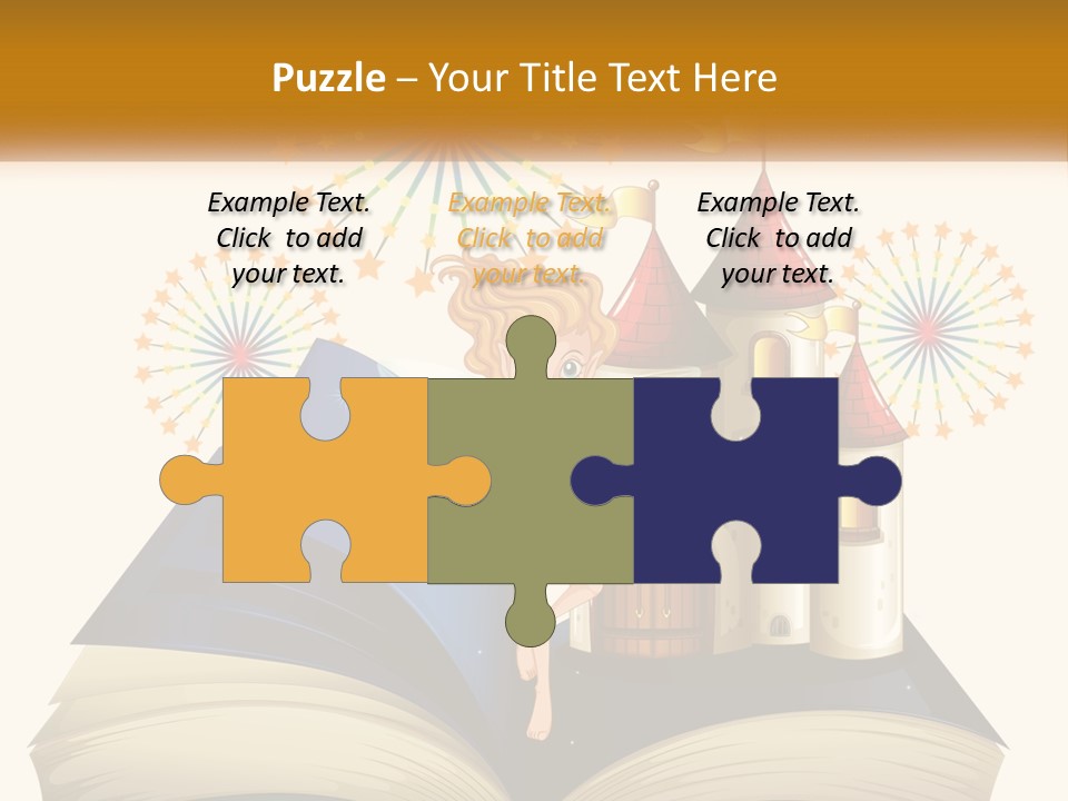 A Fairy Reading A Book With Fireworks In The Background PowerPoint Template