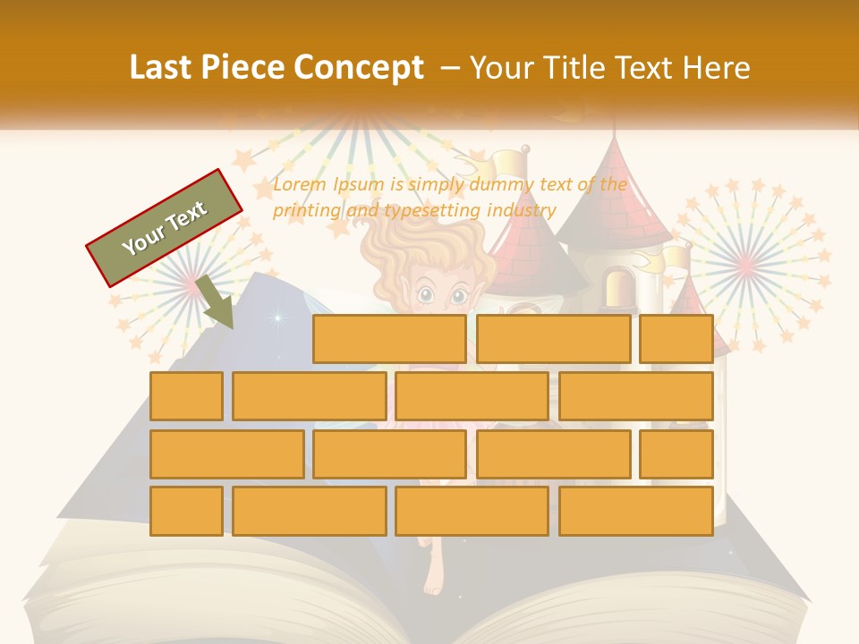 A Fairy Reading A Book With Fireworks In The Background PowerPoint Template