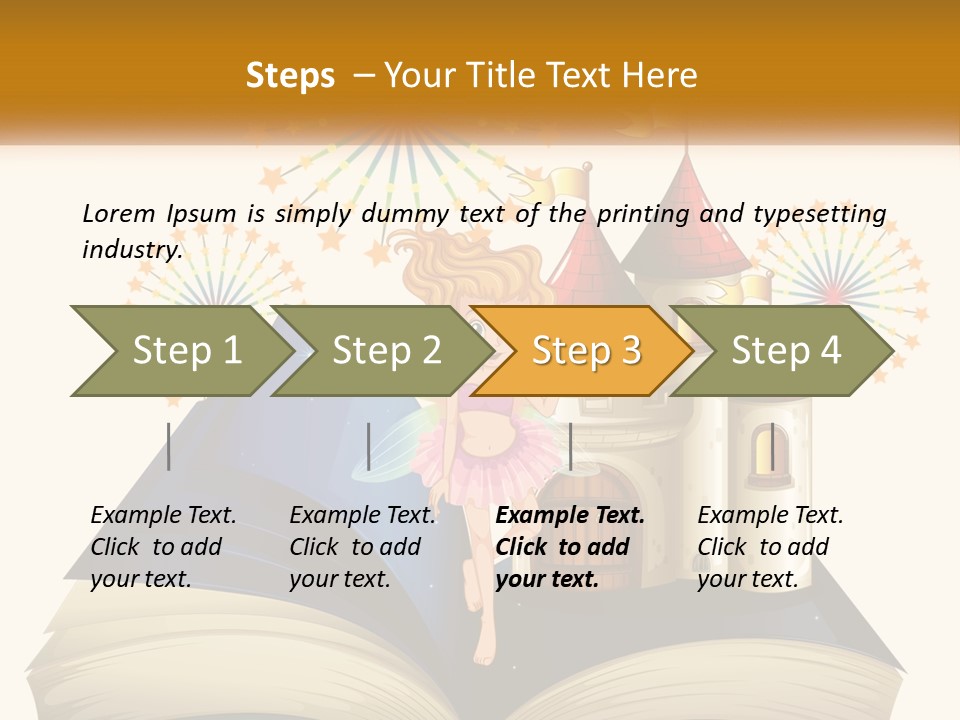 A Fairy Reading A Book With Fireworks In The Background PowerPoint Template