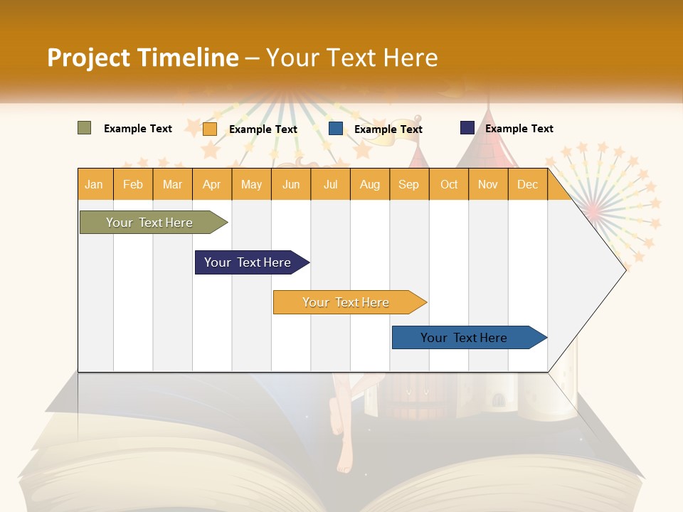 A Fairy Reading A Book With Fireworks In The Background PowerPoint Template