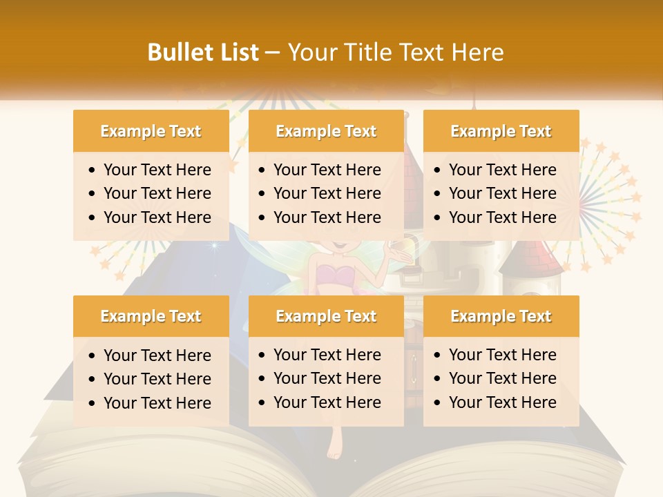 A Fairy Reading A Book With Fireworks In The Background PowerPoint Template