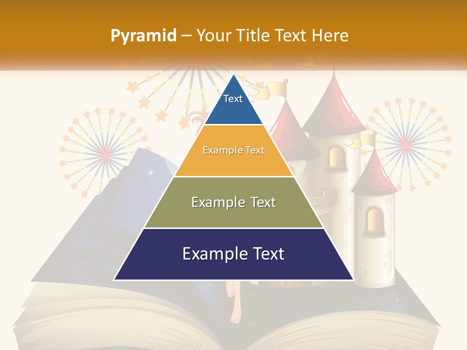 A Fairy Reading A Book With Fireworks In The Background PowerPoint Template