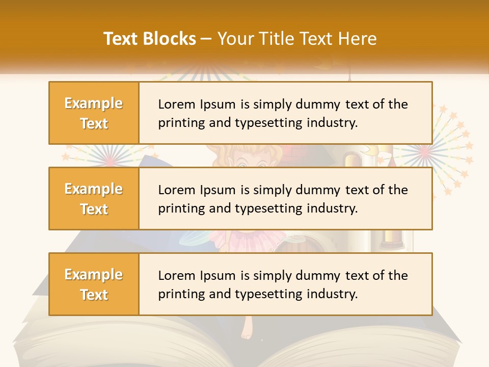 A Fairy Reading A Book With Fireworks In The Background PowerPoint Template