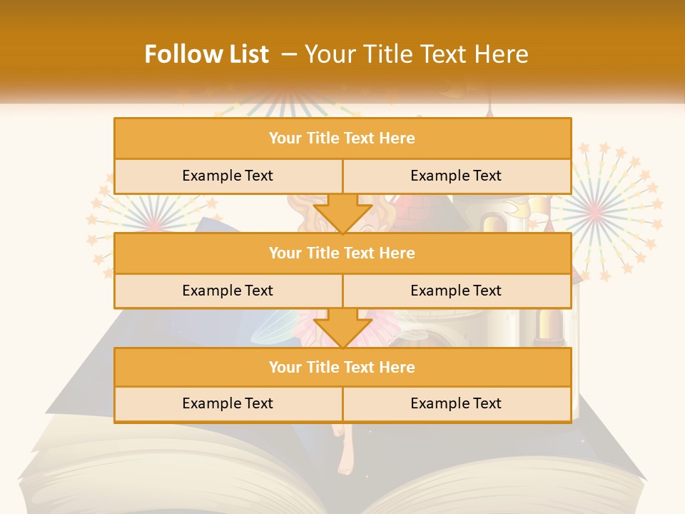 A Fairy Reading A Book With Fireworks In The Background PowerPoint Template