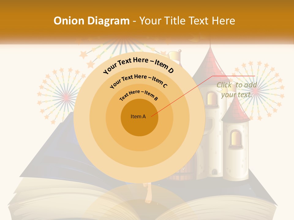 A Fairy Reading A Book With Fireworks In The Background PowerPoint Template