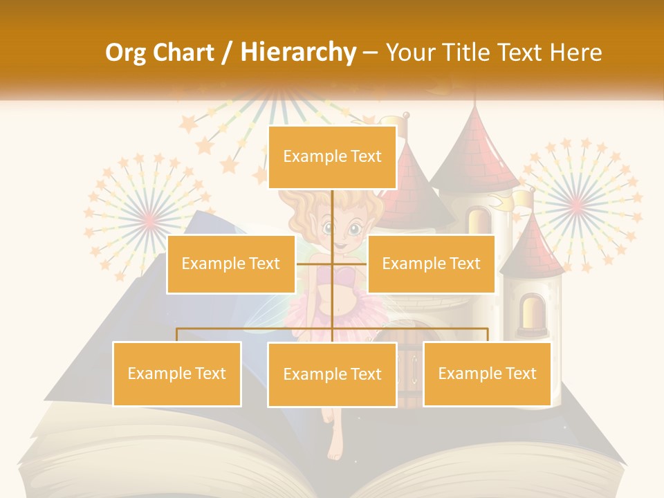 A Fairy Reading A Book With Fireworks In The Background PowerPoint Template