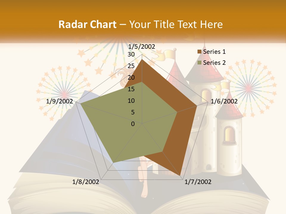 A Fairy Reading A Book With Fireworks In The Background PowerPoint Template