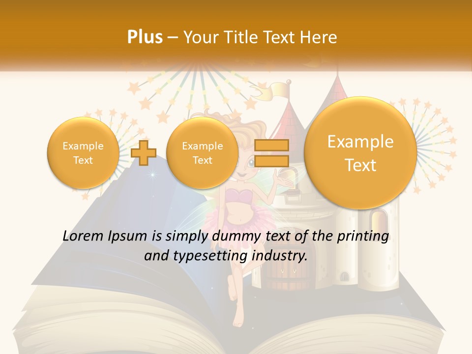 A Fairy Reading A Book With Fireworks In The Background PowerPoint Template