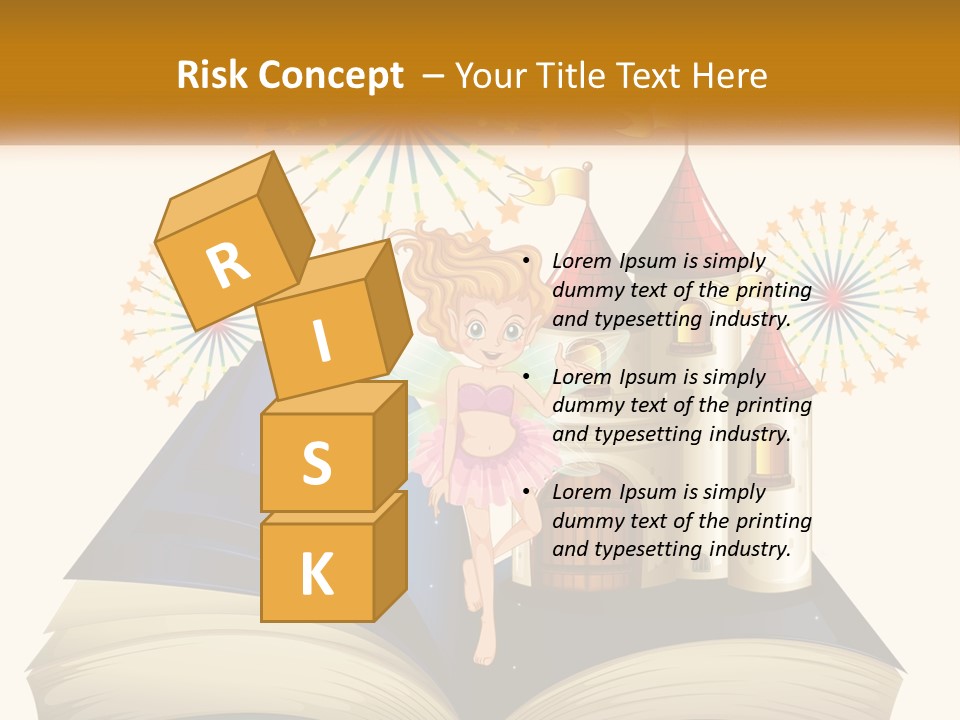 A Fairy Reading A Book With Fireworks In The Background PowerPoint Template