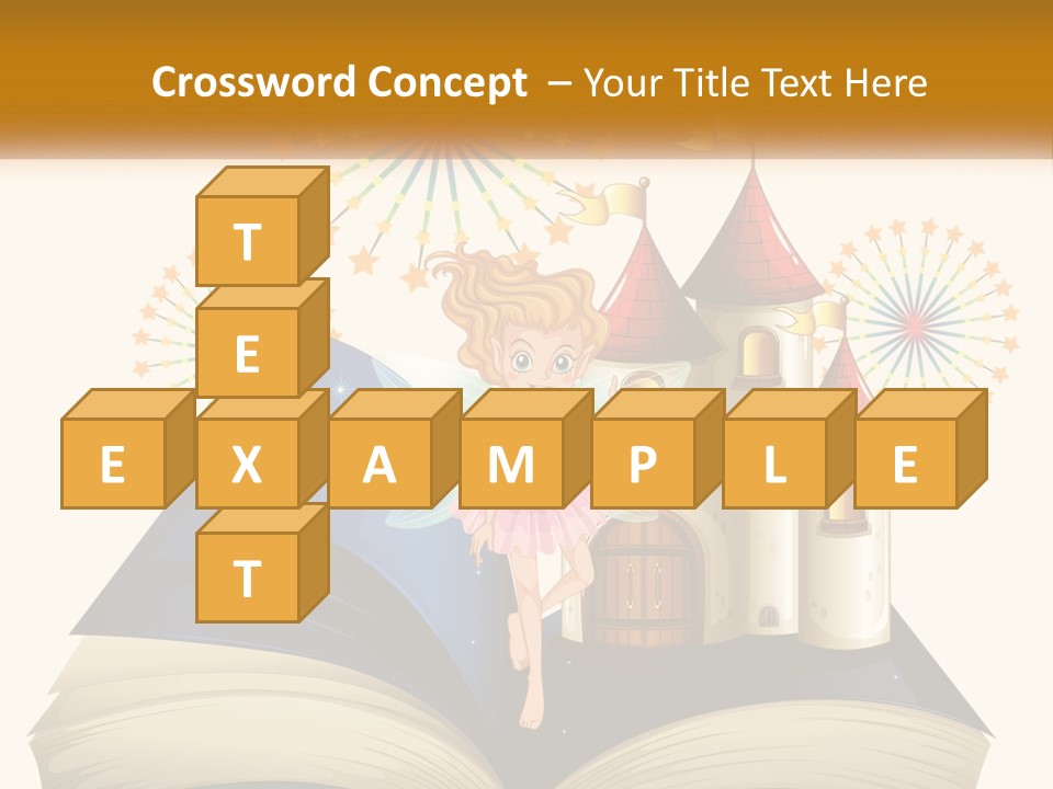 A Fairy Reading A Book With Fireworks In The Background PowerPoint Template