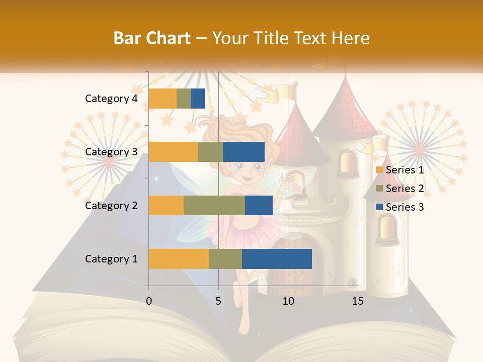 A Fairy Reading A Book With Fireworks In The Background PowerPoint Template