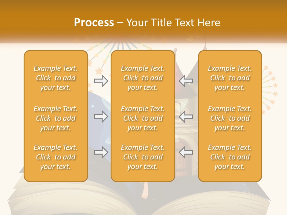 A Fairy Reading A Book With Fireworks In The Background PowerPoint Template