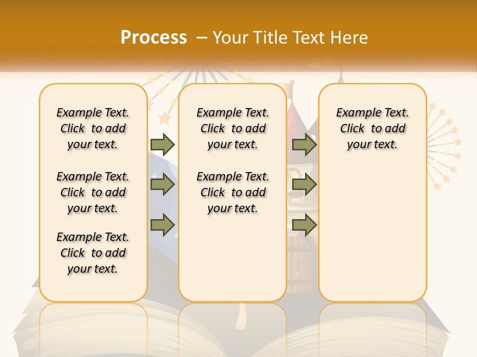 A Fairy Reading A Book With Fireworks In The Background PowerPoint Template