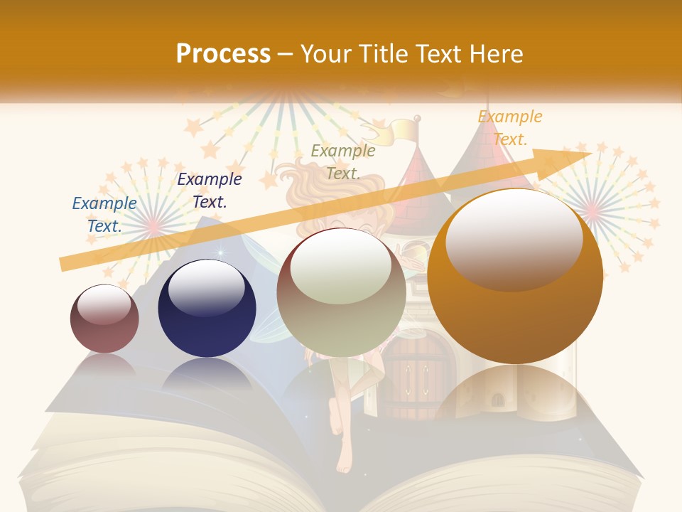 A Fairy Reading A Book With Fireworks In The Background PowerPoint Template