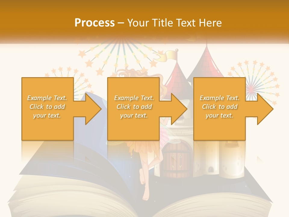 A Fairy Reading A Book With Fireworks In The Background PowerPoint Template