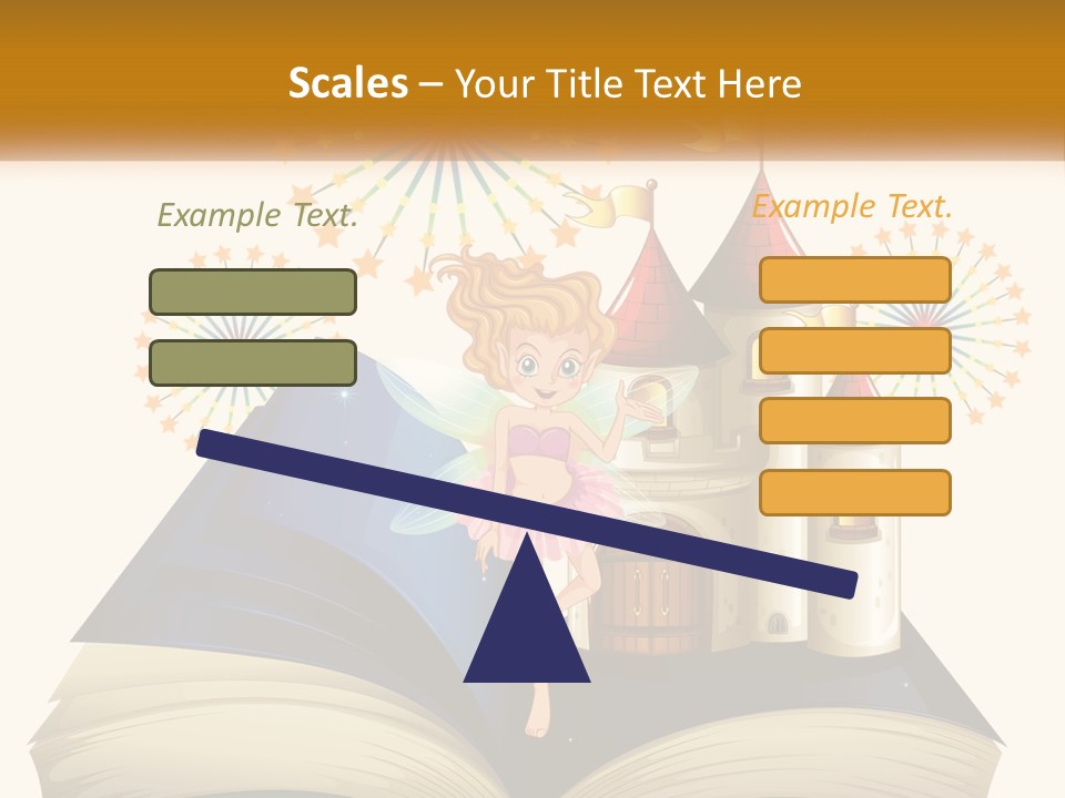 A Fairy Reading A Book With Fireworks In The Background PowerPoint Template