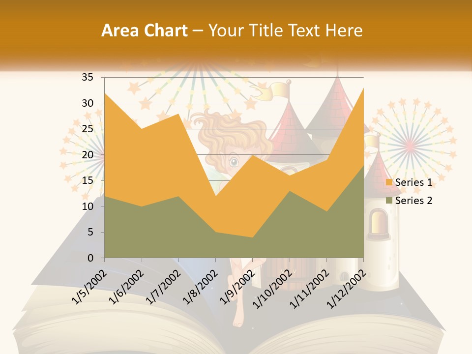 A Fairy Reading A Book With Fireworks In The Background PowerPoint Template