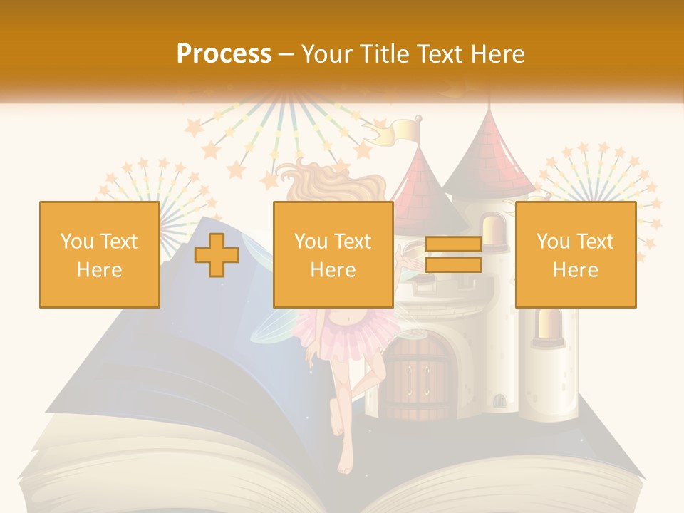 A Fairy Reading A Book With Fireworks In The Background PowerPoint Template