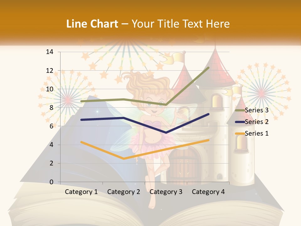 A Fairy Reading A Book With Fireworks In The Background PowerPoint Template