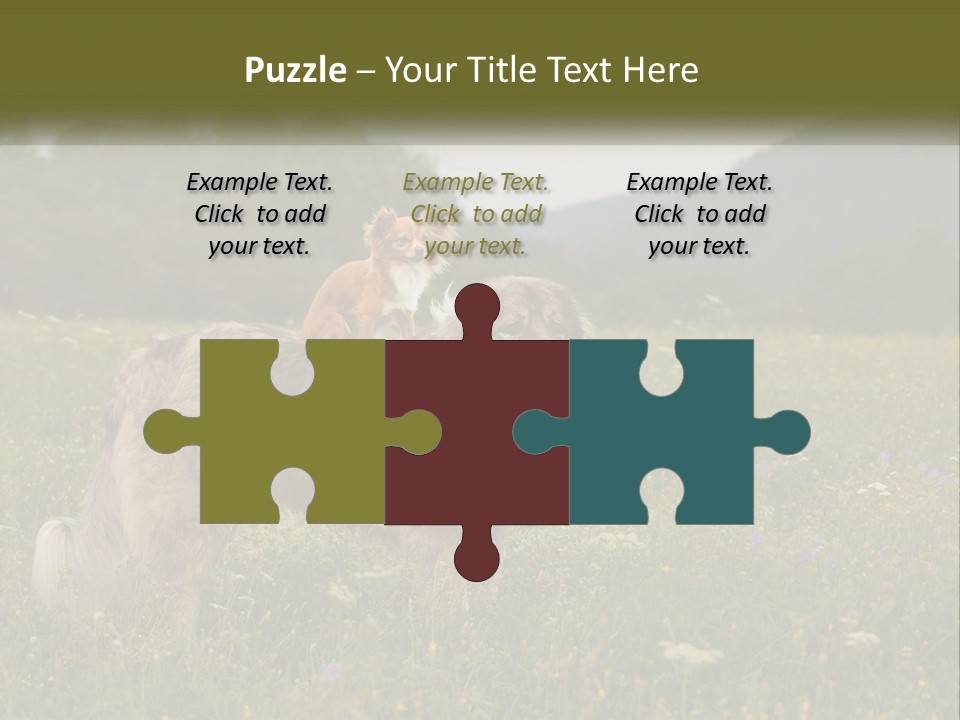 Two Dogs Are Standing In A Field Of Grass PowerPoint Template