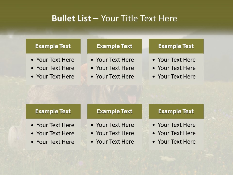 Two Dogs Are Standing In A Field Of Grass PowerPoint Template