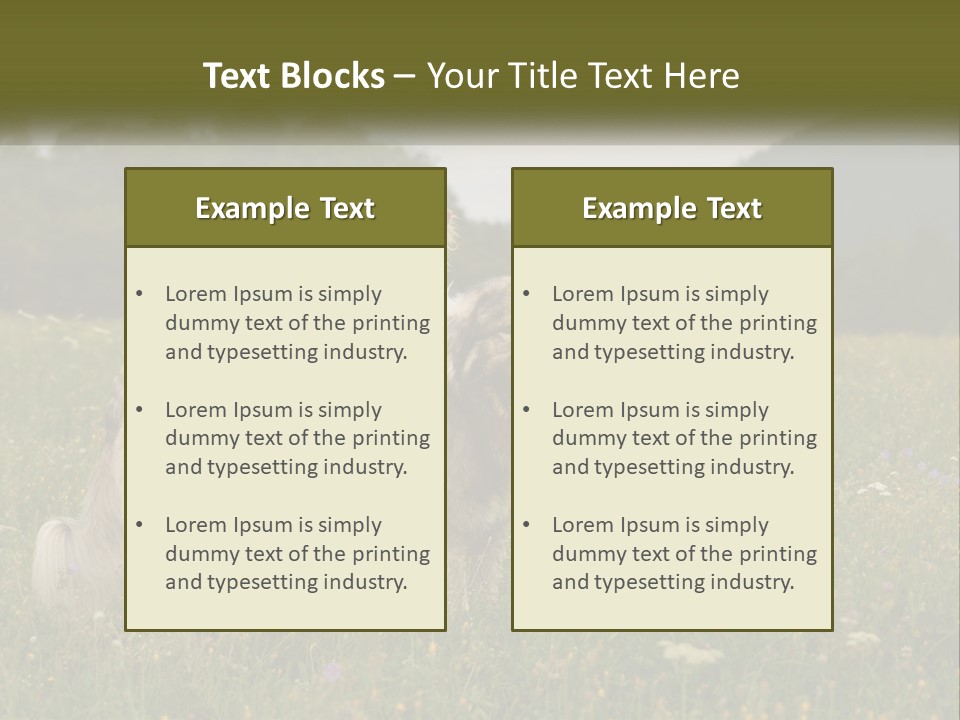 Two Dogs Are Standing In A Field Of Grass PowerPoint Template