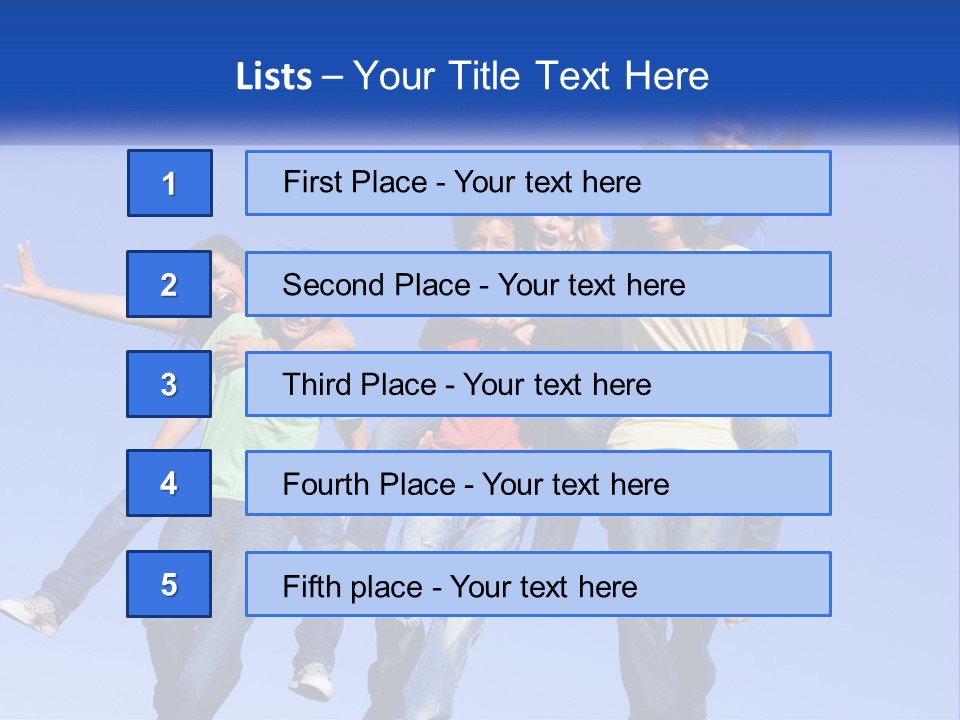 A Group Of Young People Jumping In The Air PowerPoint Template