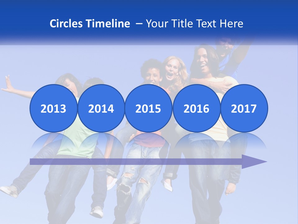 A Group Of Young People Jumping In The Air PowerPoint Template