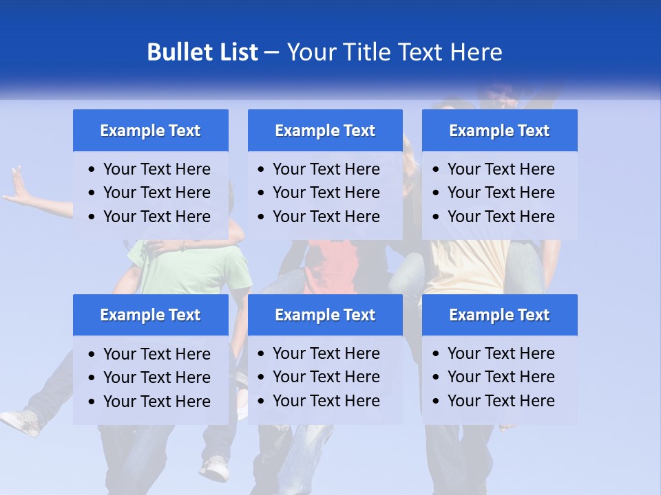 A Group Of Young People Jumping In The Air PowerPoint Template