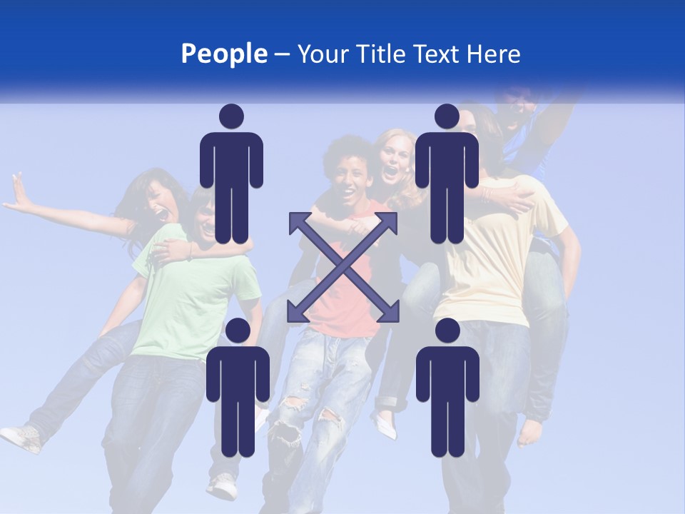 A Group Of Young People Jumping In The Air PowerPoint Template