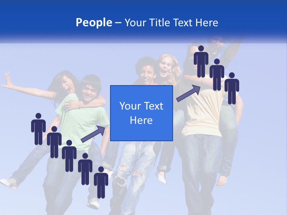 A Group Of Young People Jumping In The Air PowerPoint Template
