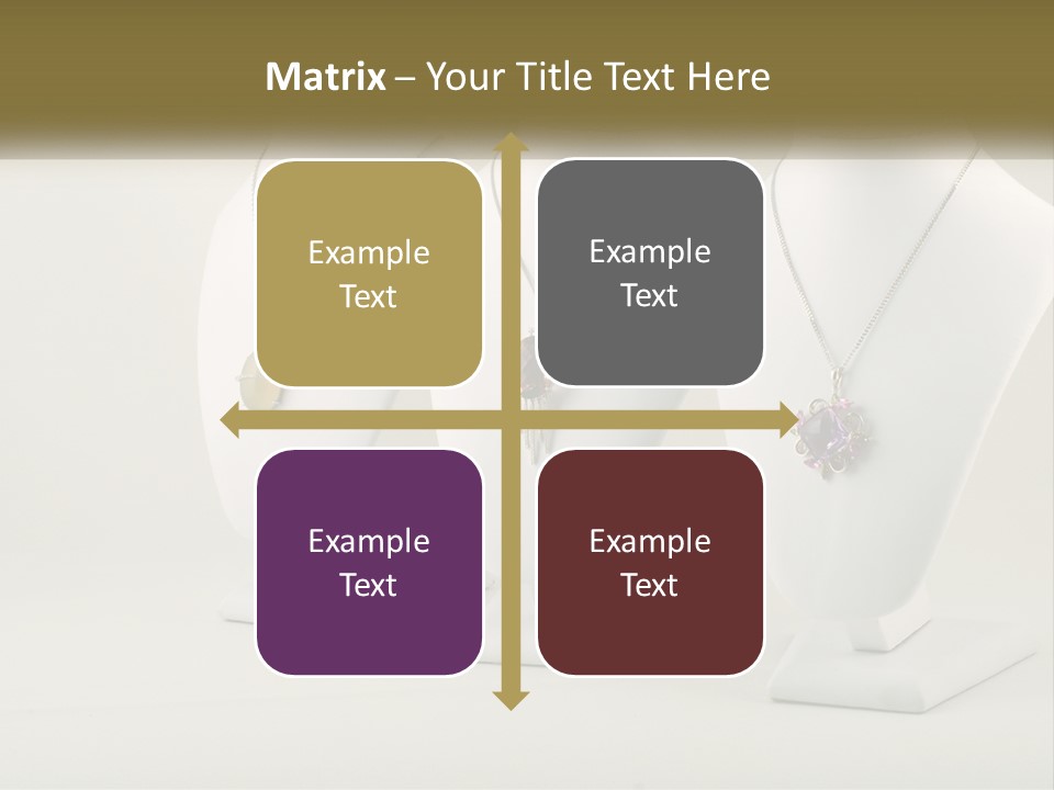 Three White Mannequins With Necklaces On Them PowerPoint Template