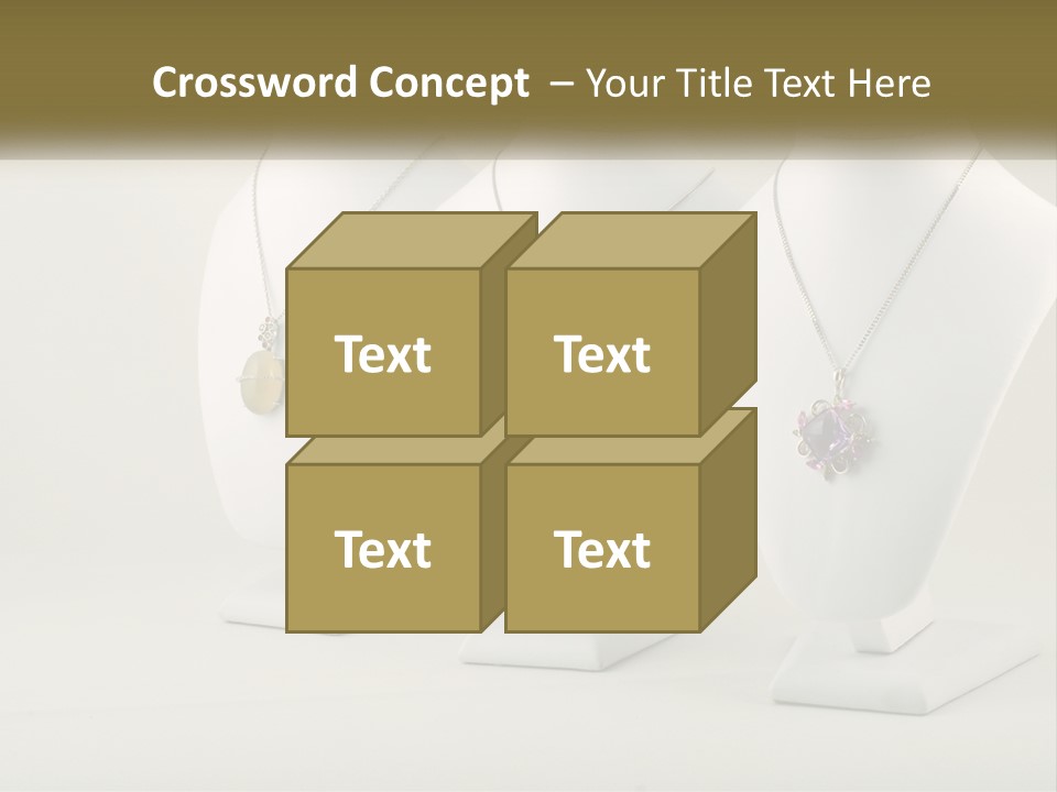 Three White Mannequins With Necklaces On Them PowerPoint Template