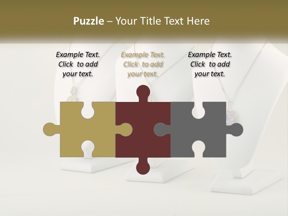 Three White Mannequins With Necklaces On Them PowerPoint Template