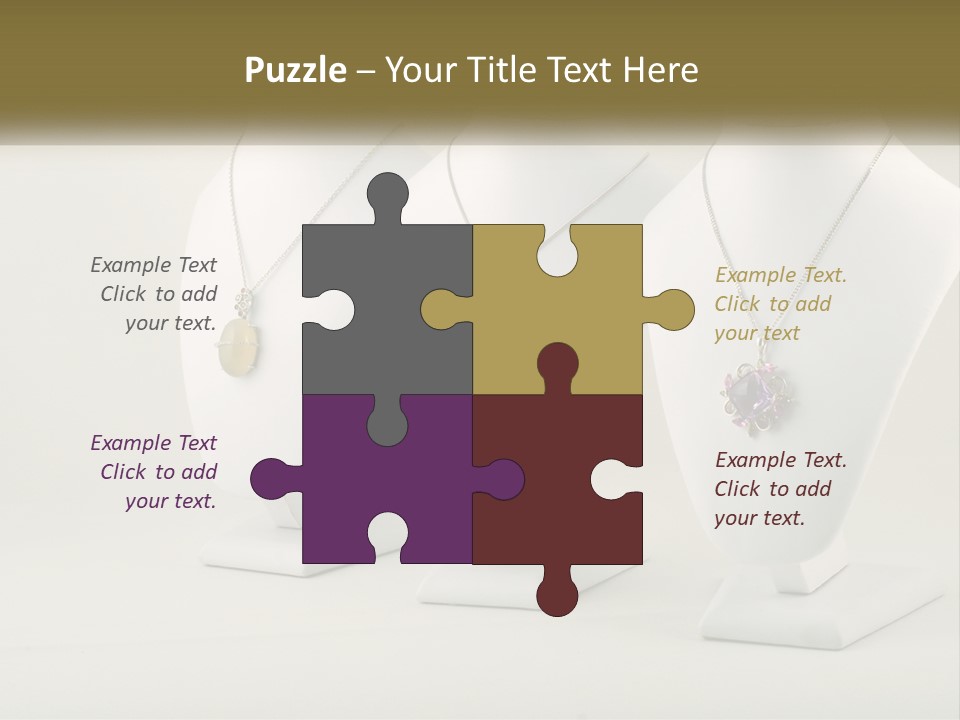 Three White Mannequins With Necklaces On Them PowerPoint Template