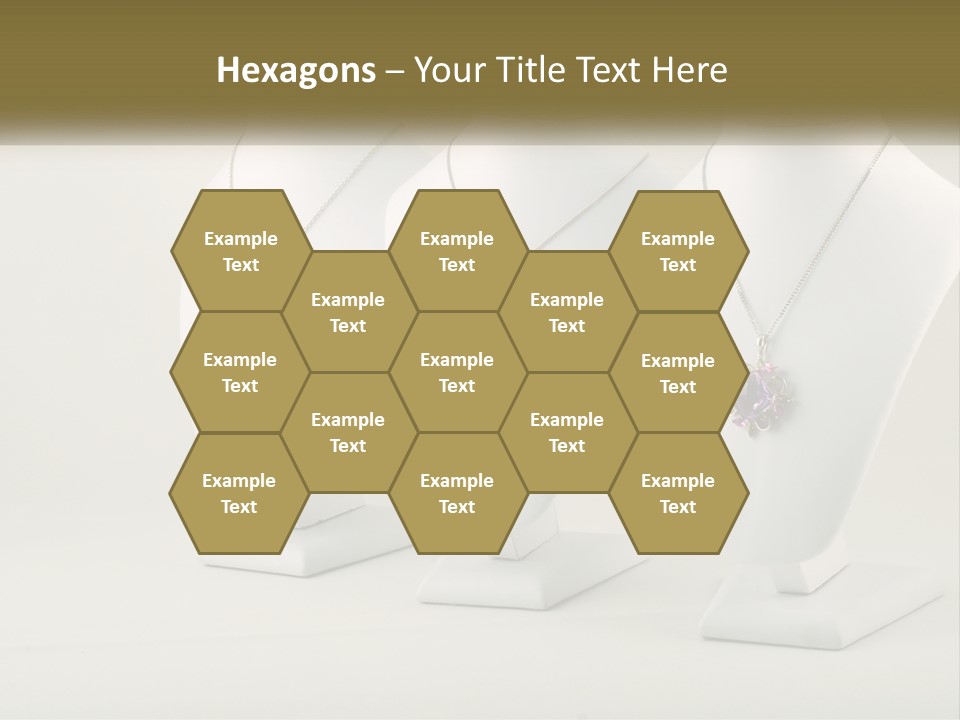 Three White Mannequins With Necklaces On Them PowerPoint Template