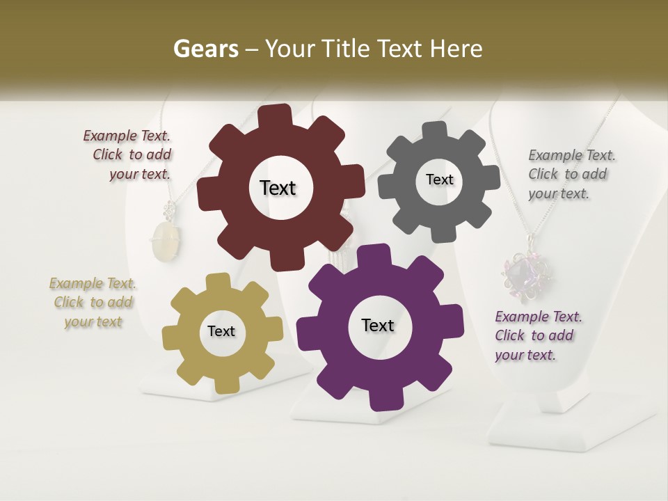 Three White Mannequins With Necklaces On Them PowerPoint Template