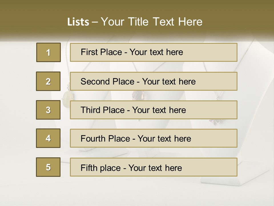 Three White Mannequins With Necklaces On Them PowerPoint Template