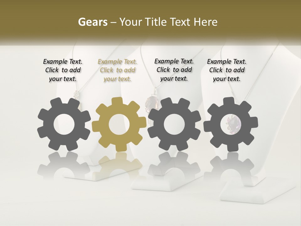 Three White Mannequins With Necklaces On Them PowerPoint Template