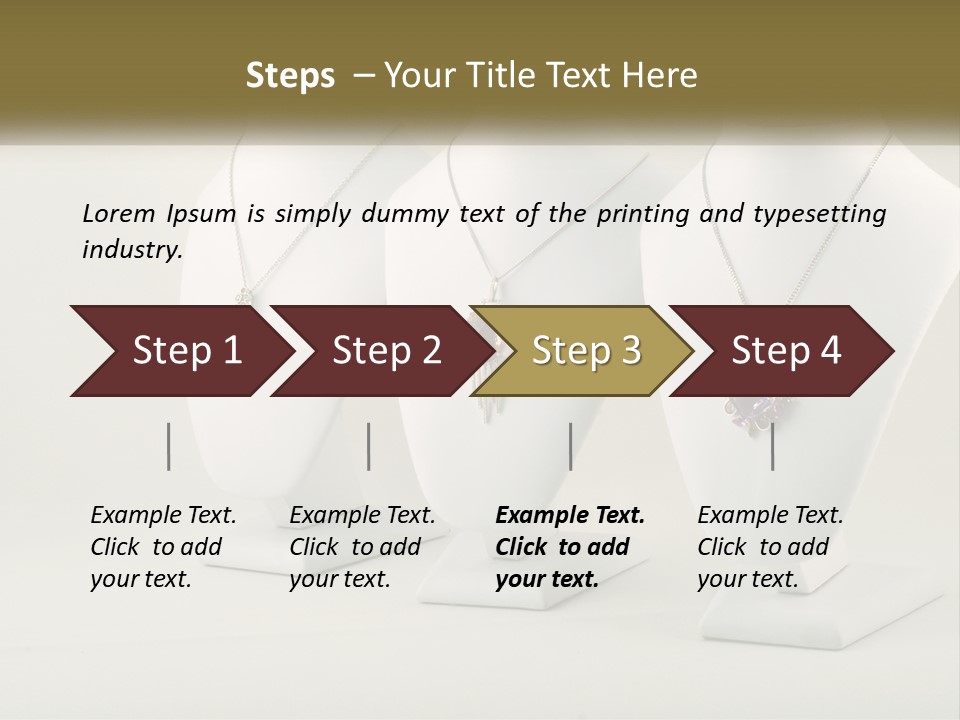 Three White Mannequins With Necklaces On Them PowerPoint Template
